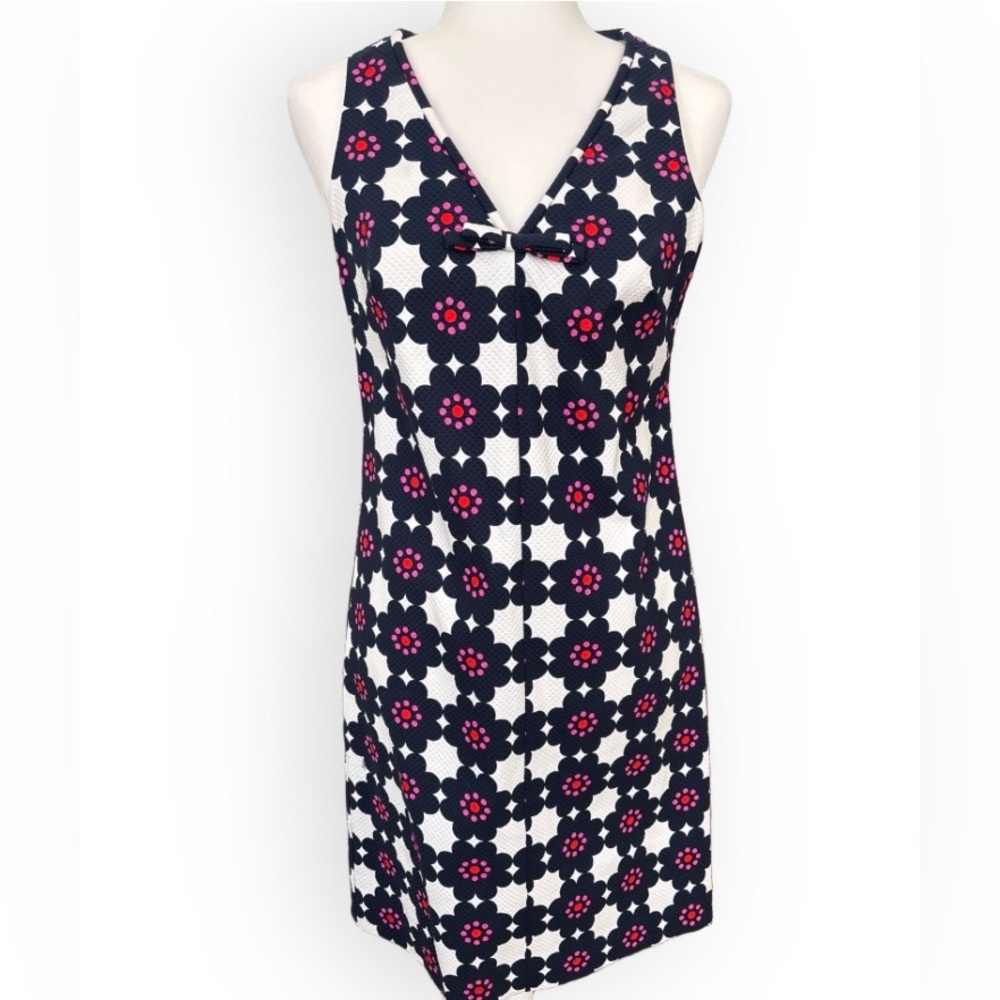 Trina Turk Jungle Island V Neck Sleeveless Shift Dress Size 4 Modern California - Picture 2 of 12